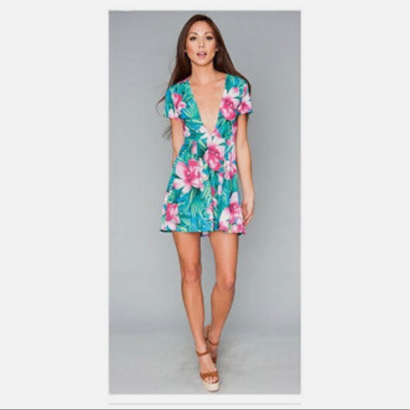 Like new! Show me Your MuMu Ibiza Mini Dress in Lady Luau Stretch - Picture 4 of 6